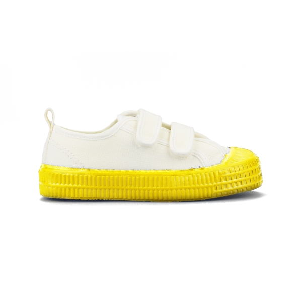 White / Yellow Novesta S.M.Kid Velcro 10 Wht / 823 Yelw Kids' Sneakers | YZvyEdR98Dj